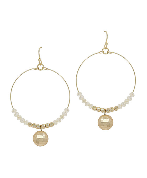10mm Deco Ball Charm Beads Earring