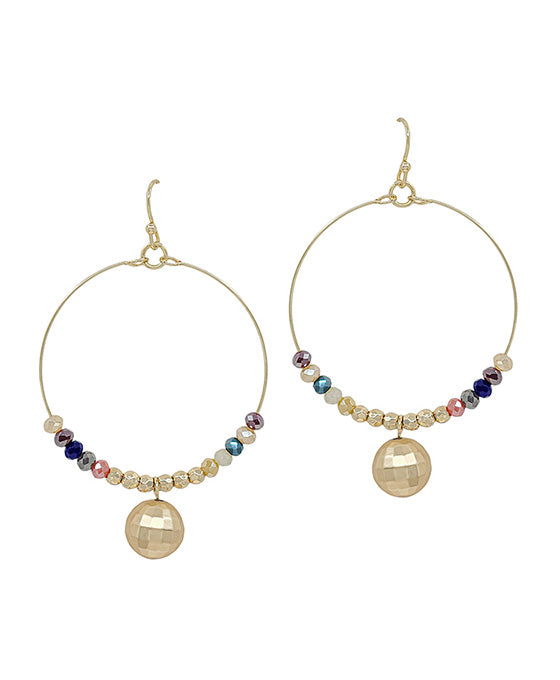 10mm Deco Ball Charm Beads Earring