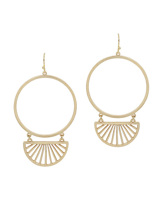 Round Casting w/ Filigree Charm Earring
