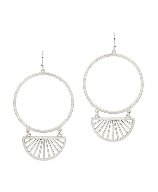Round Casting w/ Filigree Charm Earring