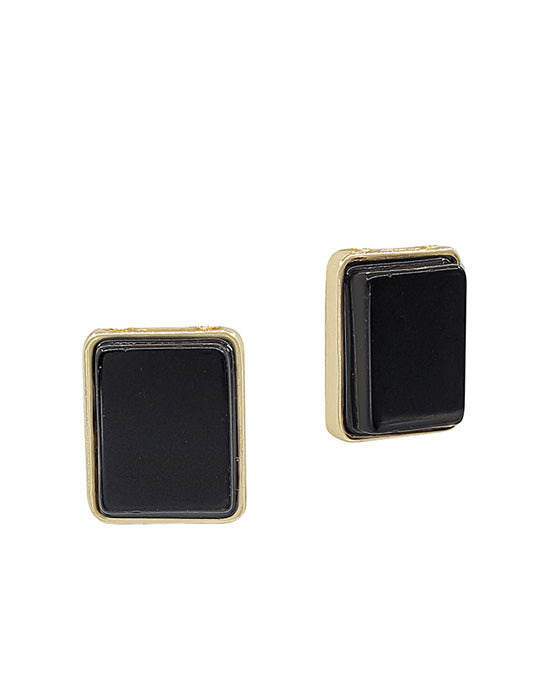 Square Shape Stone Post Earring