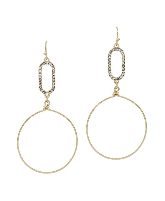 Oval Pave Wire Earring