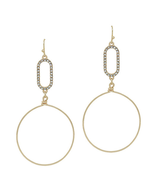 Oval Pave Wire Earring