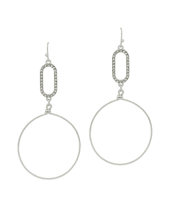 Oval Pave Wire Earring