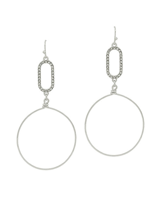 Oval Pave Wire Earring
