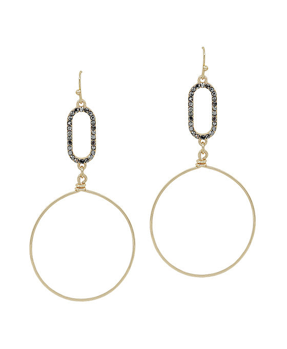 Oval Pave Wire Earring