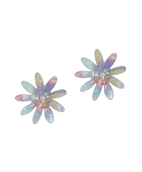 Acetate Flower Stud Earring