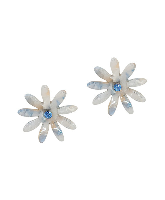 Acetate Flower Stud Earring