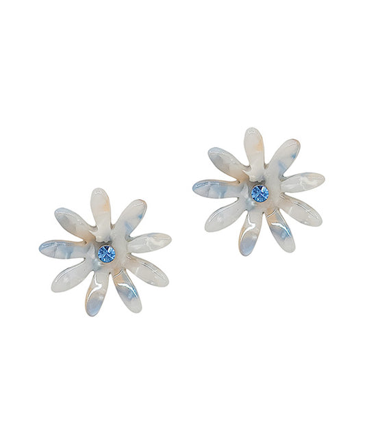 Acetate Flower Stud Earring
