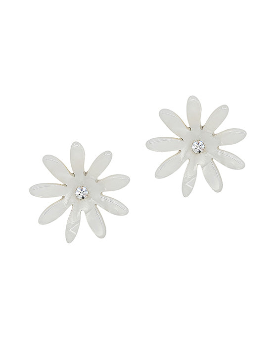 Acetate Flower Stud Earring