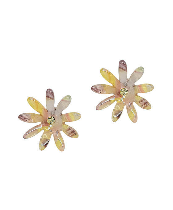 Acetate Flower Stud Earring