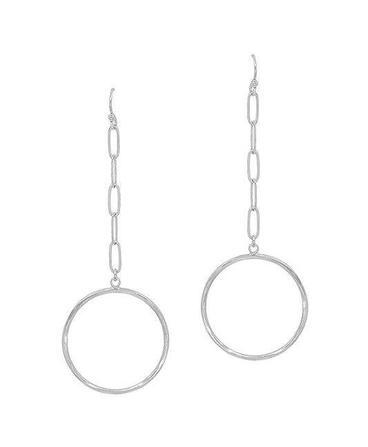 Round Casting Drop Chain Earring