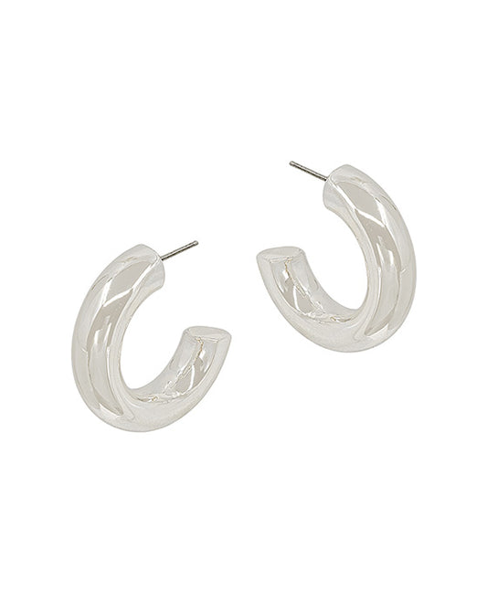 25mm Metal Hoop Post Earring