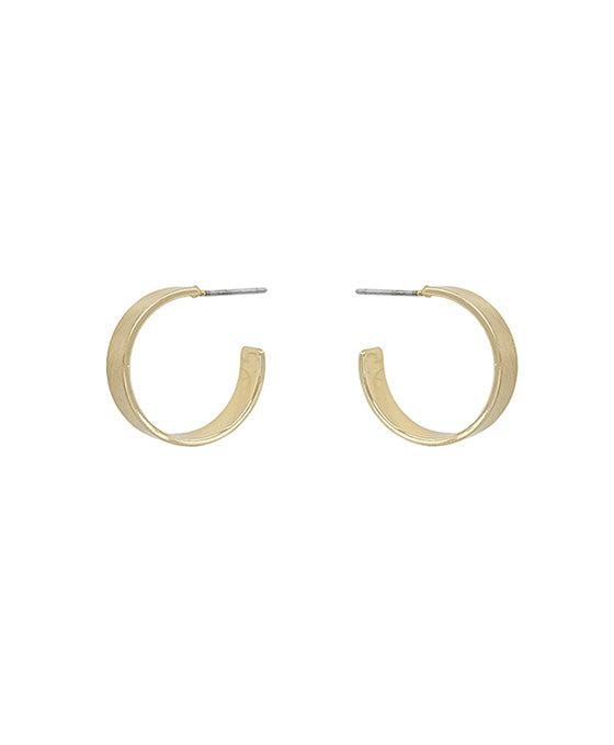 18mm Brushed Textured Metal Hoop Earring