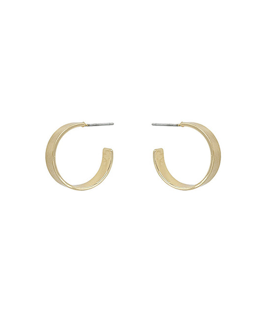 18mm Brushed Textured Metal Hoop Earring