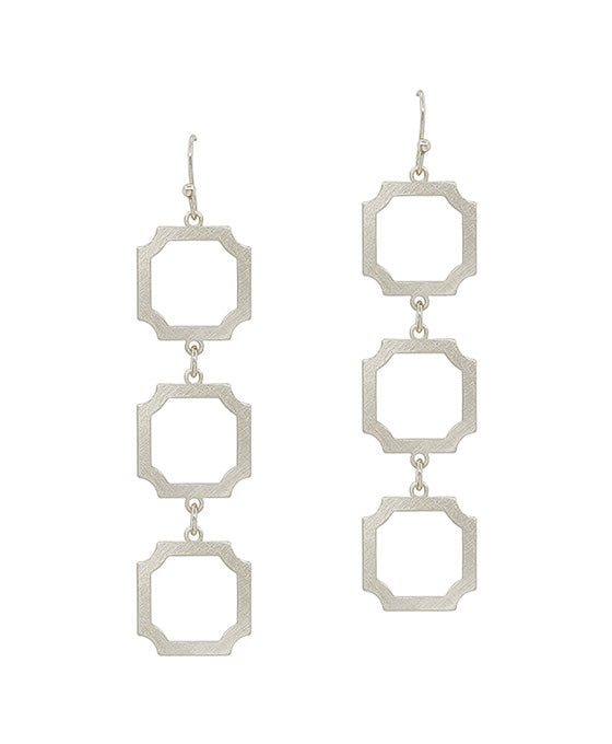 3 Drop Geo Metal Earring