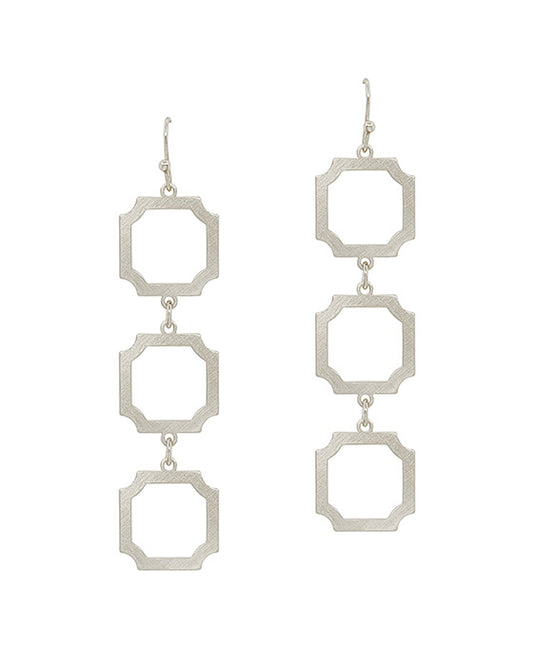 3 Drop Geo Metal Earring
