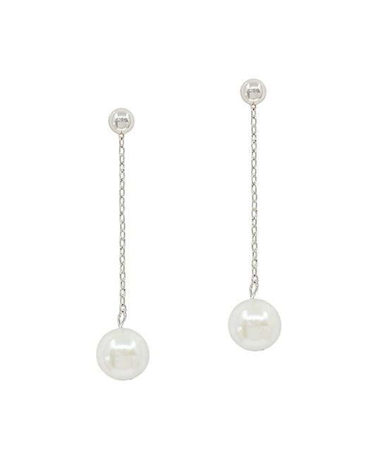Cream Pearl Drop Metal Post Earring