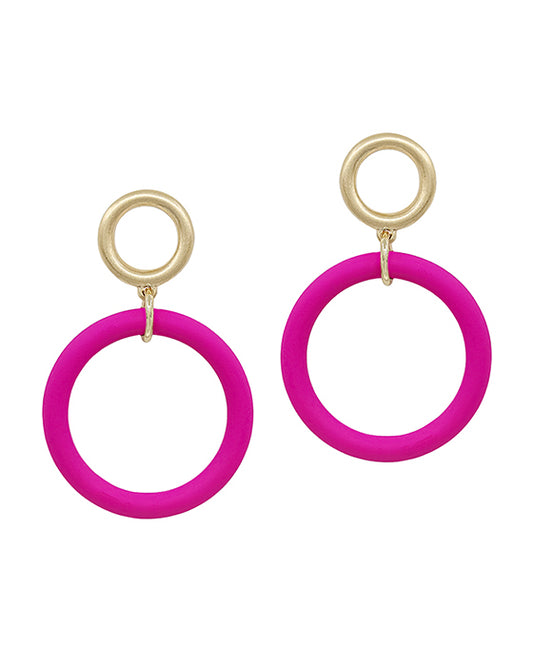 Round Metal Color Coated Post Earring