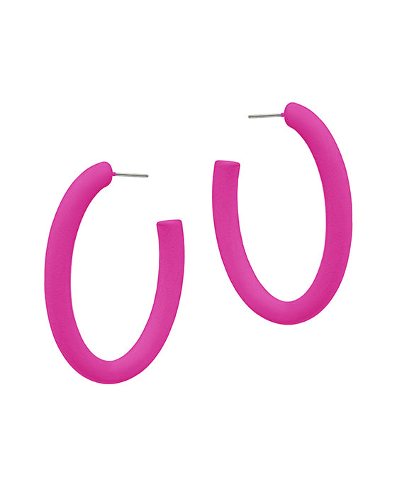 Oval Shape Color Coated Hoop Earring