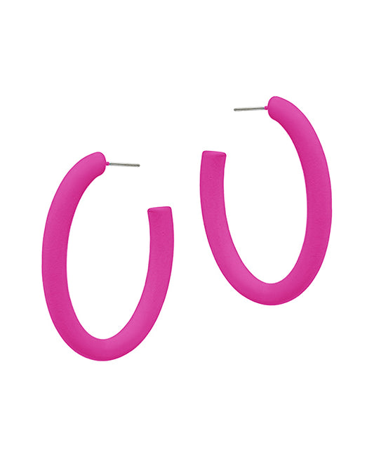 Oval Shape Color Coated Hoop Earring