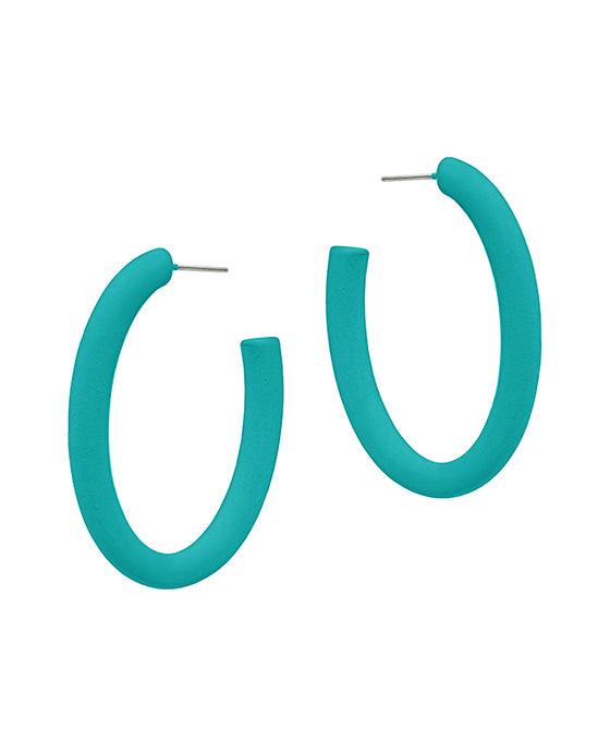 Oval Shape Color Coated Hoop Earring