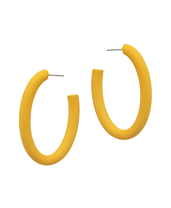 Oval Shape Color Coated Hoop Earring
