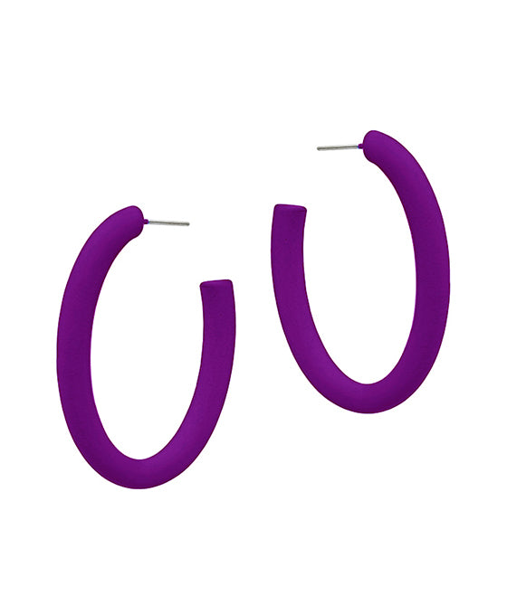 Oval Shape Color Coated Hoop Earring