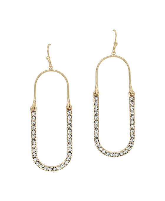 Oval Shape Pave & Wire Earring