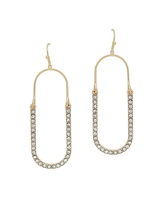 Oval Shape Pave & Wire Earring