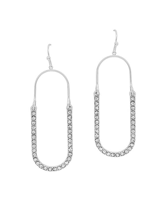 Oval Shape Pave & Wire Earring