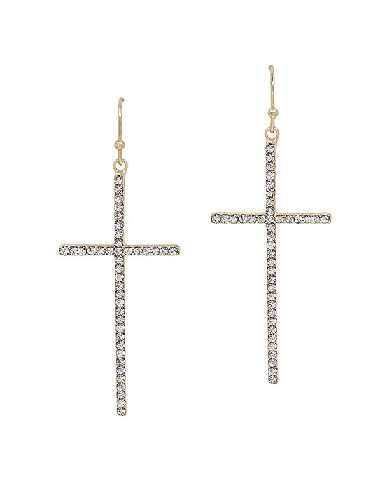 Cross Pave Earring