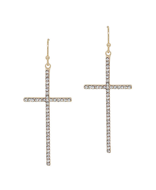 Cross Pave Earring