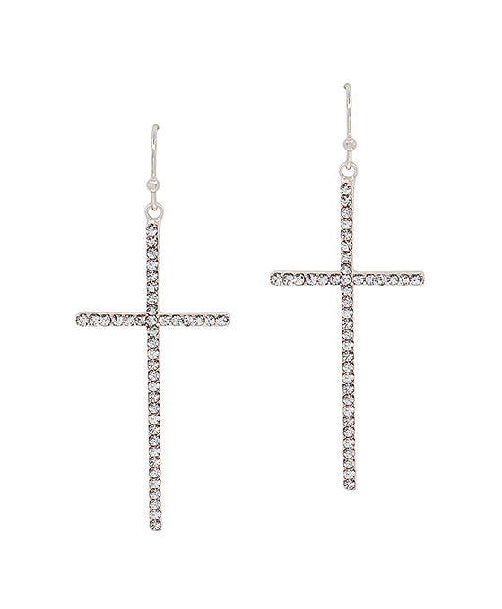 Cross Pave Earring