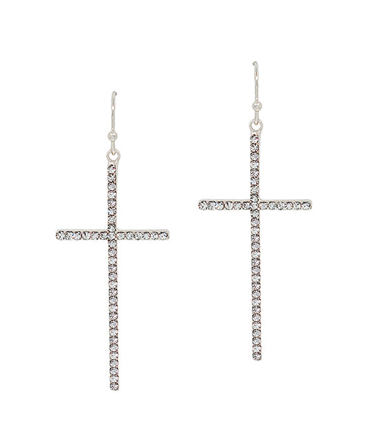 Cross Pave Earring