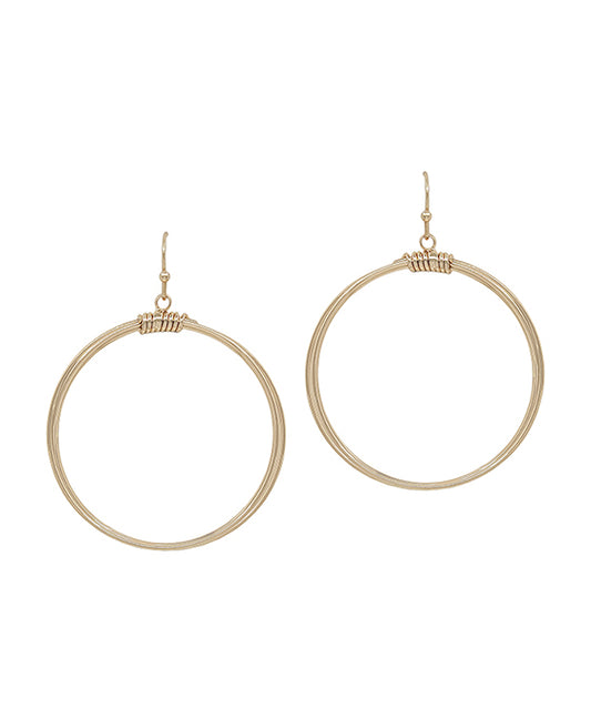 2 Inches Round Wired Wrapping Earring