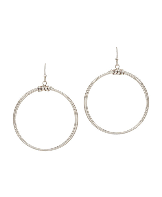 2 Inches Round Wired Wrapping Earring