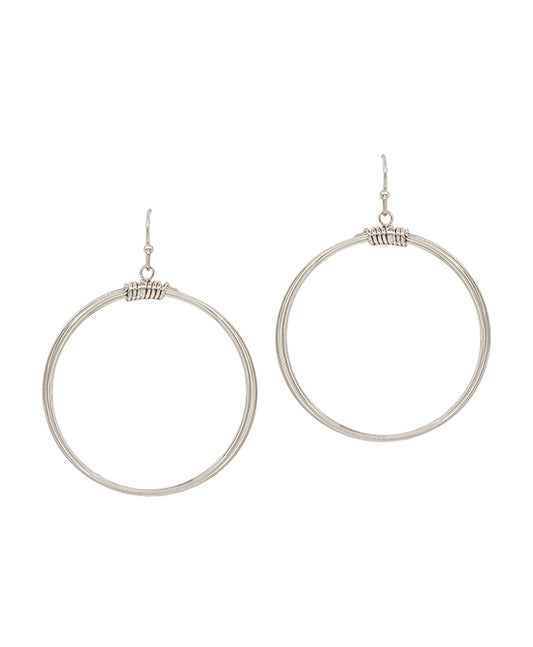 2 Inches Round Wired Wrapping Earring