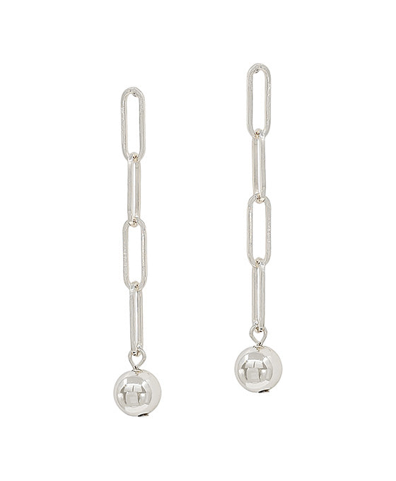 Clip Chain Linear w/ Metal Ball Earring