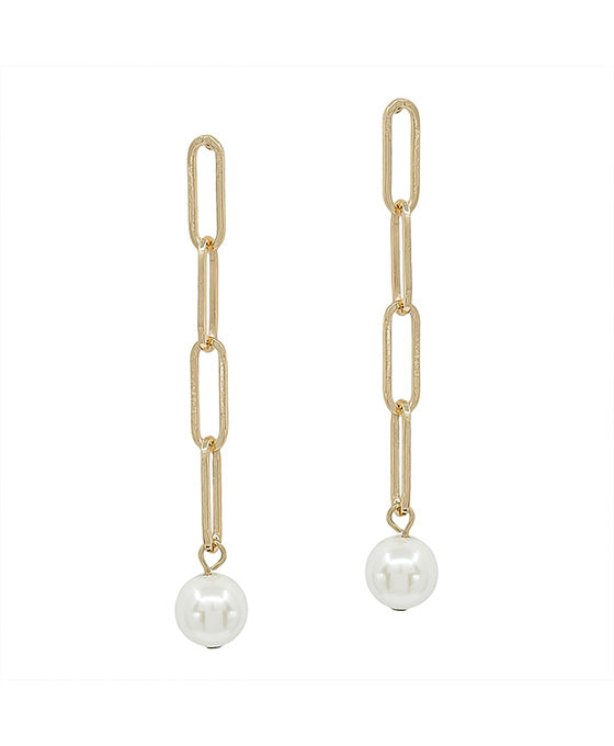 Clip Chain Linear w/ Pearl Earring