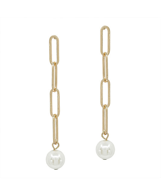 Clip Chain Linear w/ Pearl Earring