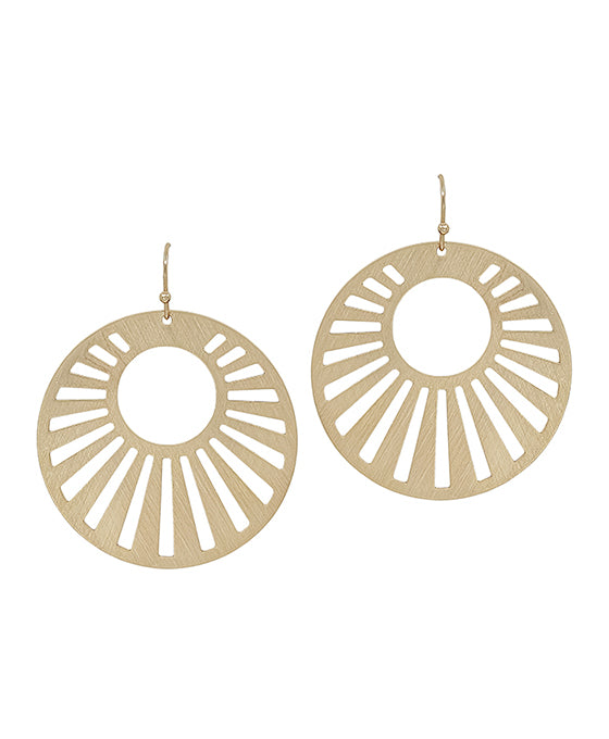 1.75 Inches Round Pattern Metal Earring