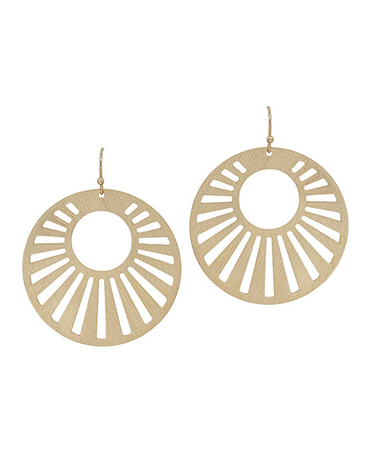 1.75 Inches Round Pattern Metal Earring