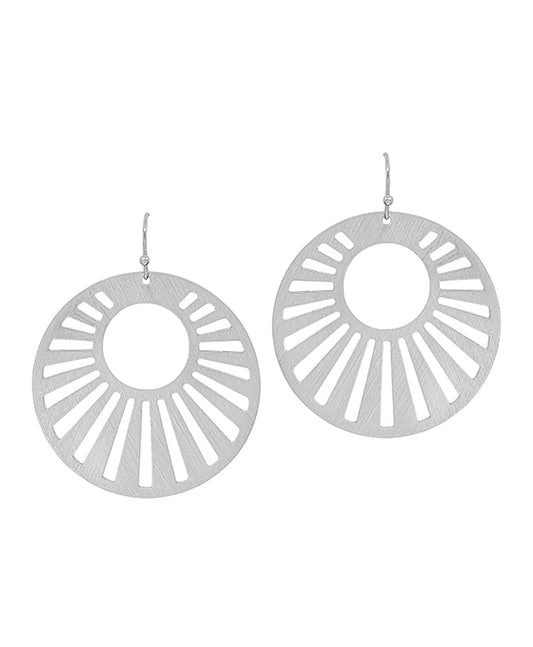 1.75 Inches Round Pattern Metal Earring