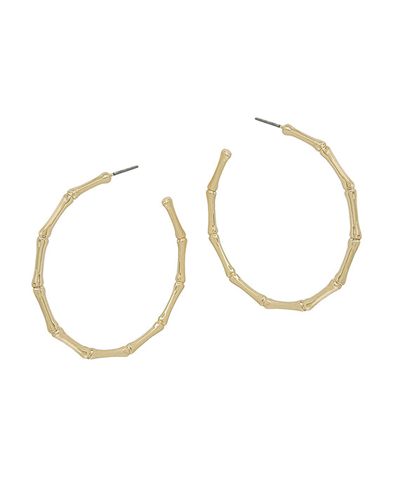 2 Inches Bamboo Shape Hoop Earring