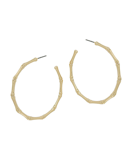 2 Inches Bamboo Shape Hoop Earring