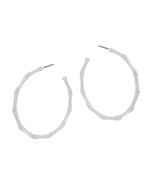 2 Inches Bamboo Shape Hoop Earring