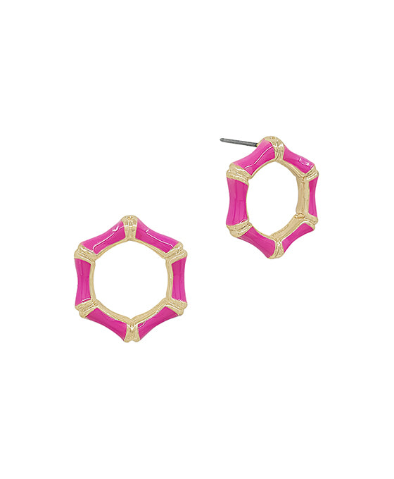 20mm Epoxy Bamboo Shape Post Earring