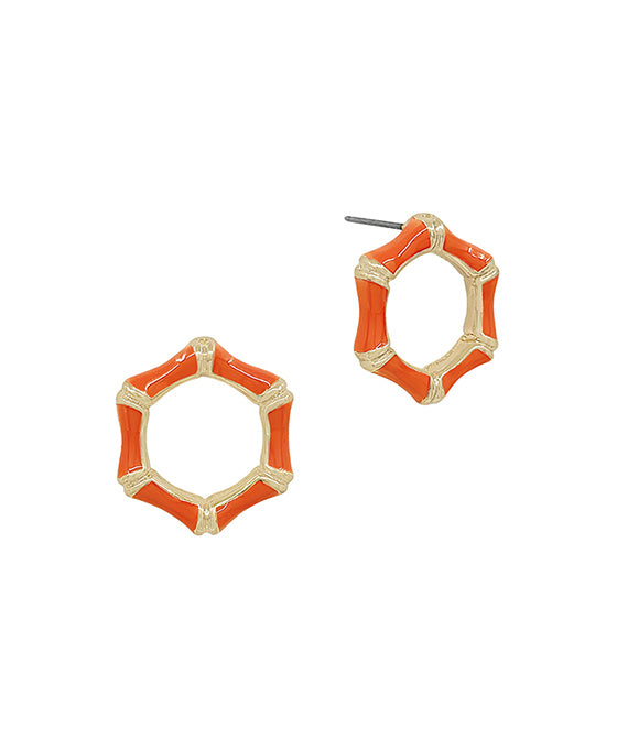20mm Epoxy Bamboo Shape Post Earring