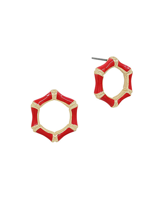 20mm Epoxy Bamboo Shape Post Earring